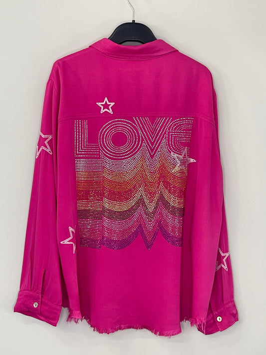Shirt, Embroidered Star Pink, Love Repeater