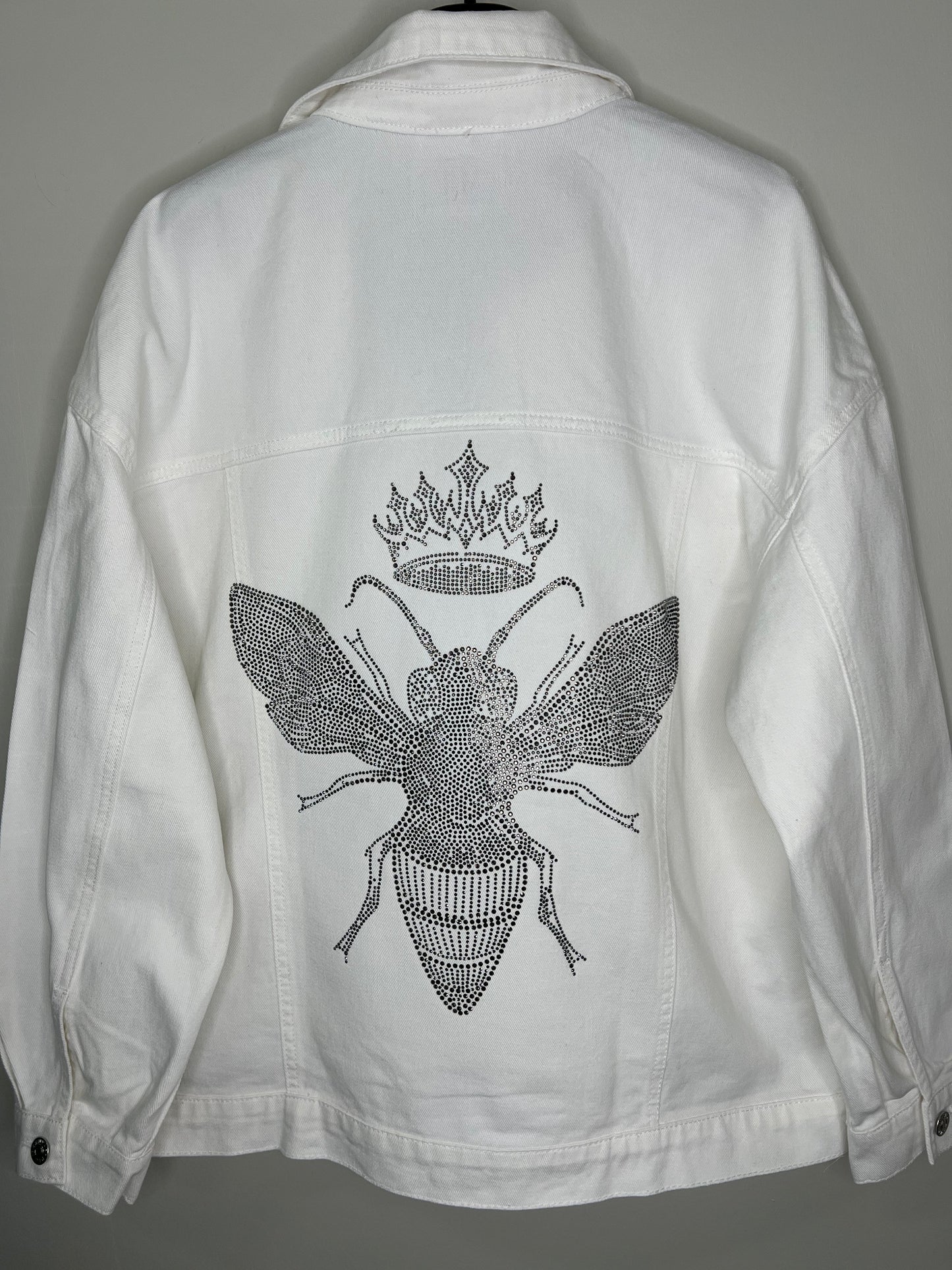 Jacket, Denim White, Gunmetal Queen Bee