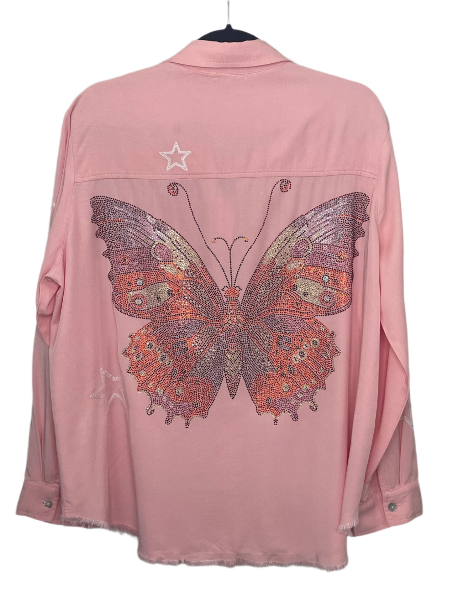 Shirt, Embroidered Star Light Pink, Butterfly