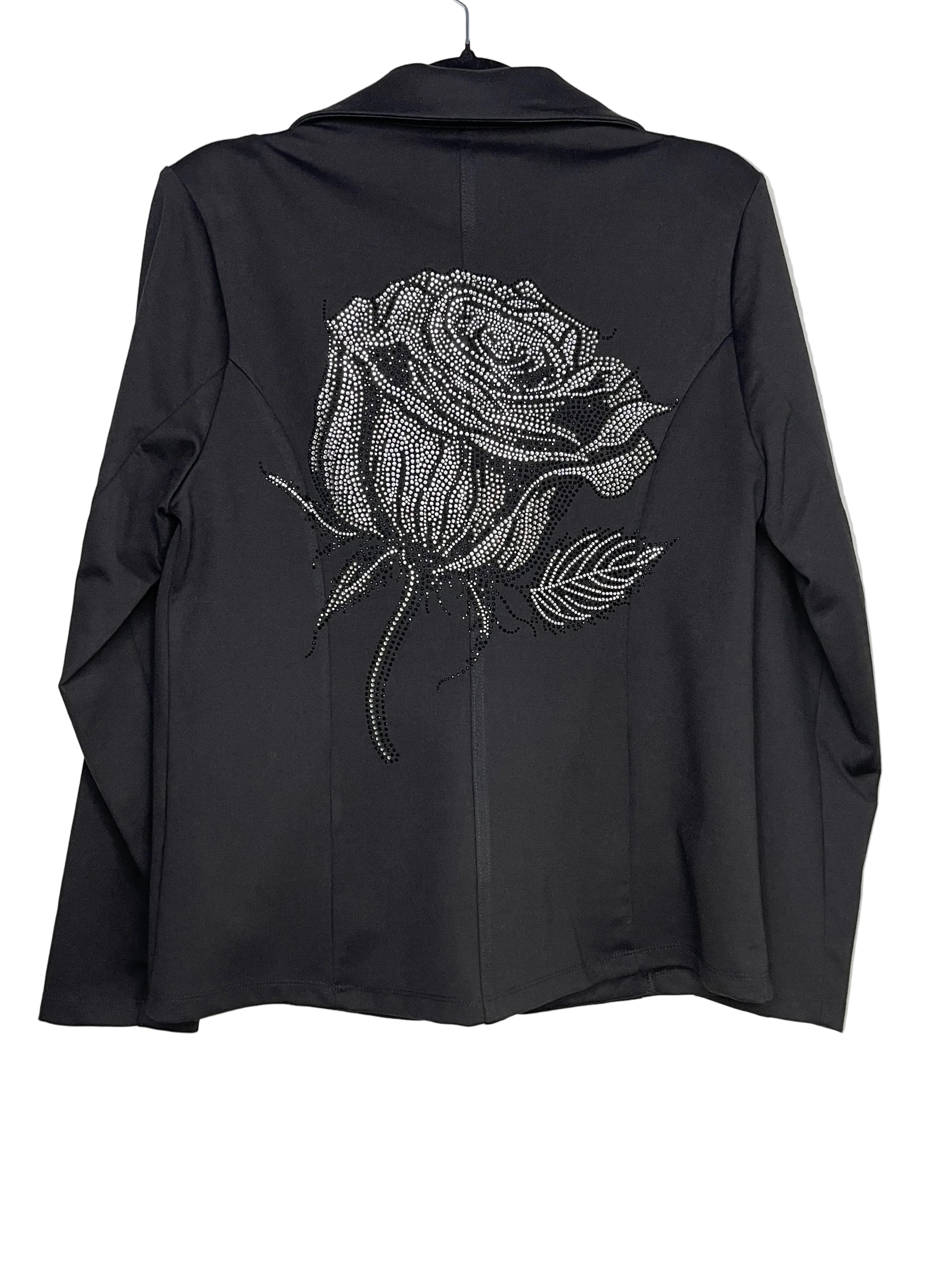Stretch Patch Pocket Black Gunmetal Rose Blazer