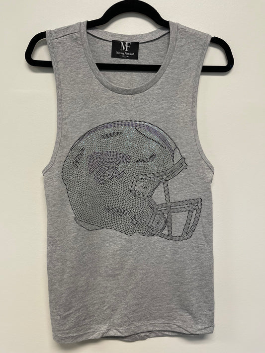 Licensed Game Day Tank Top, Light Gray, Kansas State Wildcat Helmet
