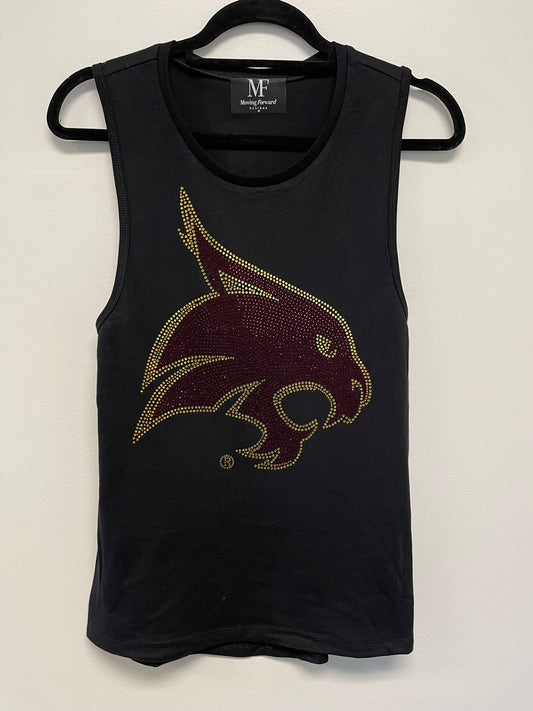 Licensed Game Day Tank Top, Black, Texas State Bobcat