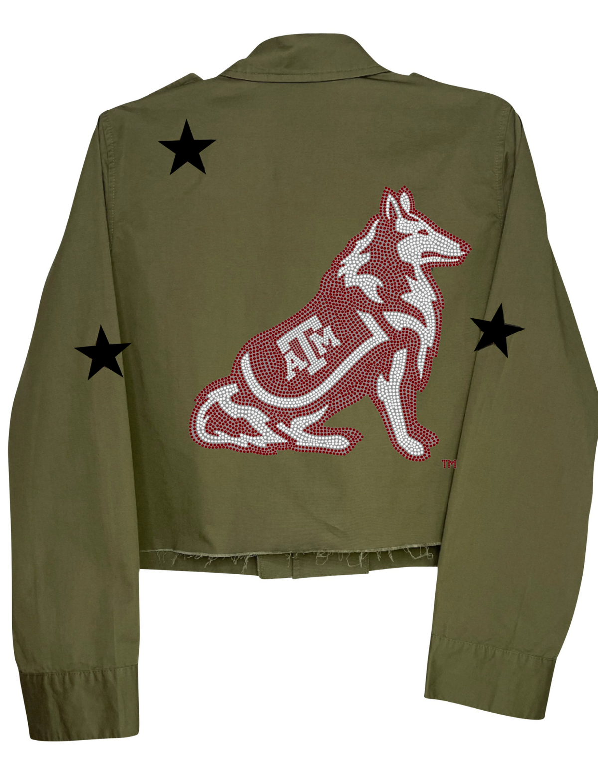 Texas A&M Reveille Army Green Shacket