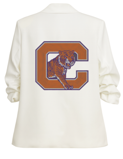 Licensed Game Day, White Blazer, Clemson Big C and Tiger