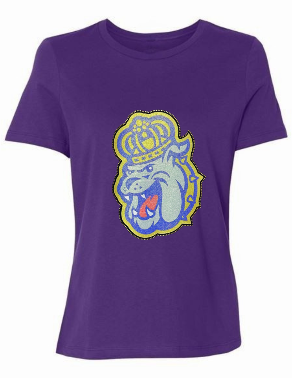 Licensed Game Day T-Shirt, Crewneck Purple, JMU Multi Bulldog