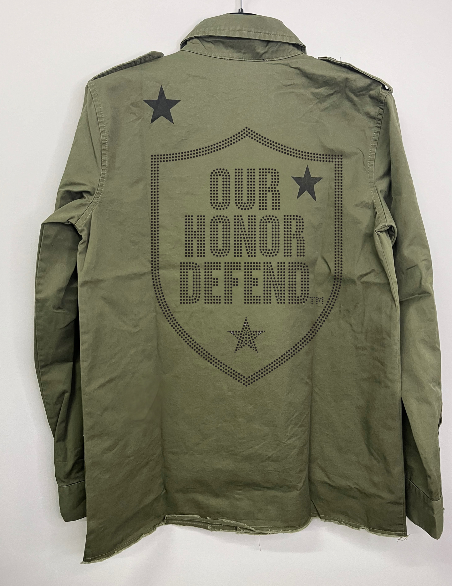 Ohio State Our Honor Defend Shield Army Green Shacket
