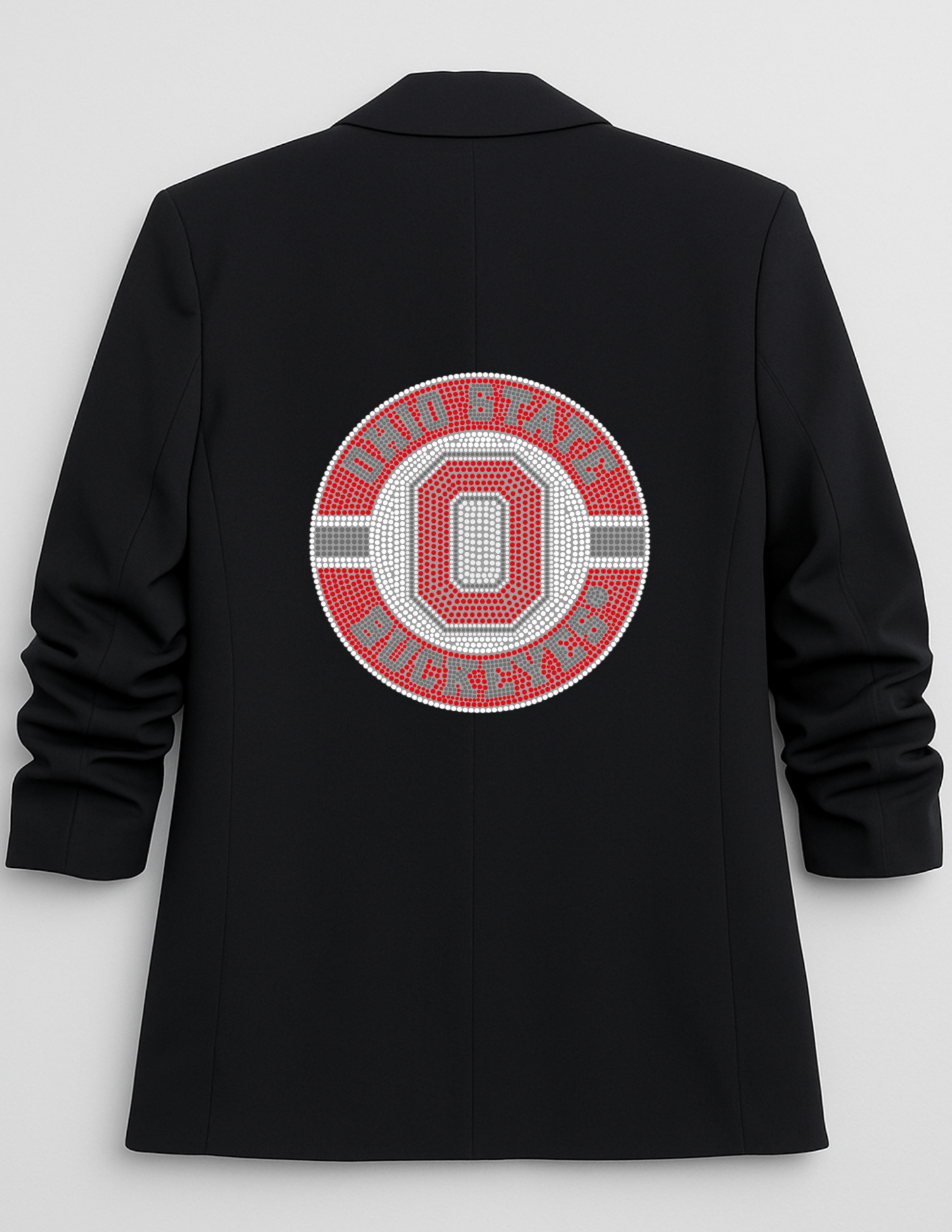 Licensed Game Day Blazer, Black Ruched, Ohio State Circle