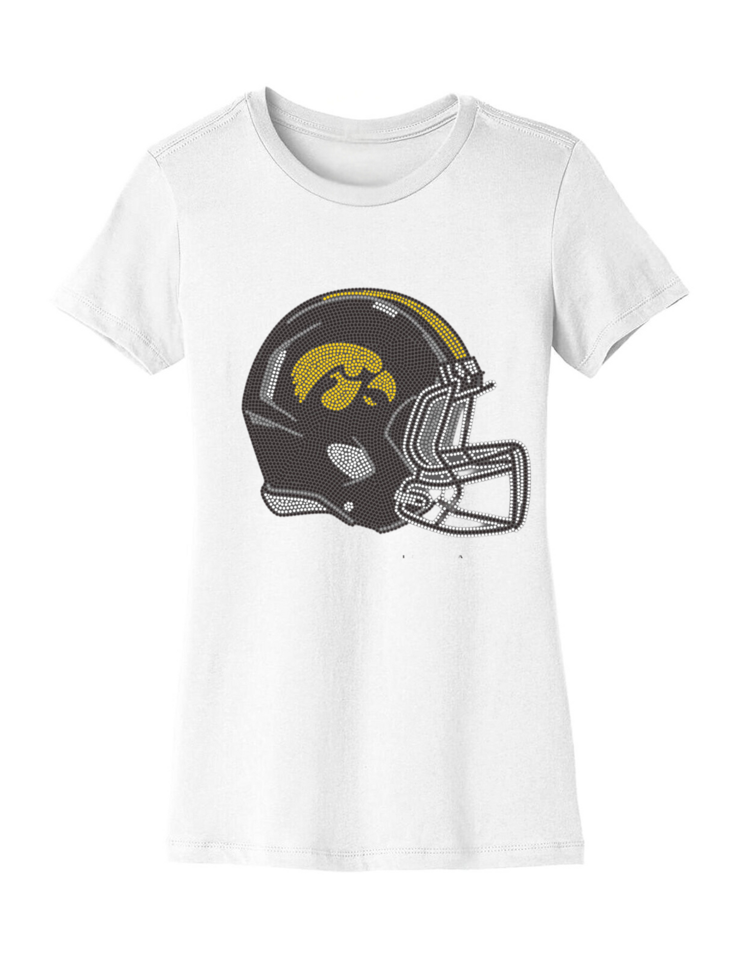 Licensed Game Day T-Shirt, Crewneck White, Univ of Iowa Helmet