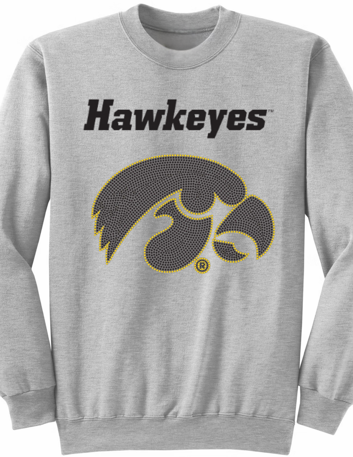 Licensed Game Day Sweatshirt, Light Gray, Univ of Iowa Black Tigerhawk
