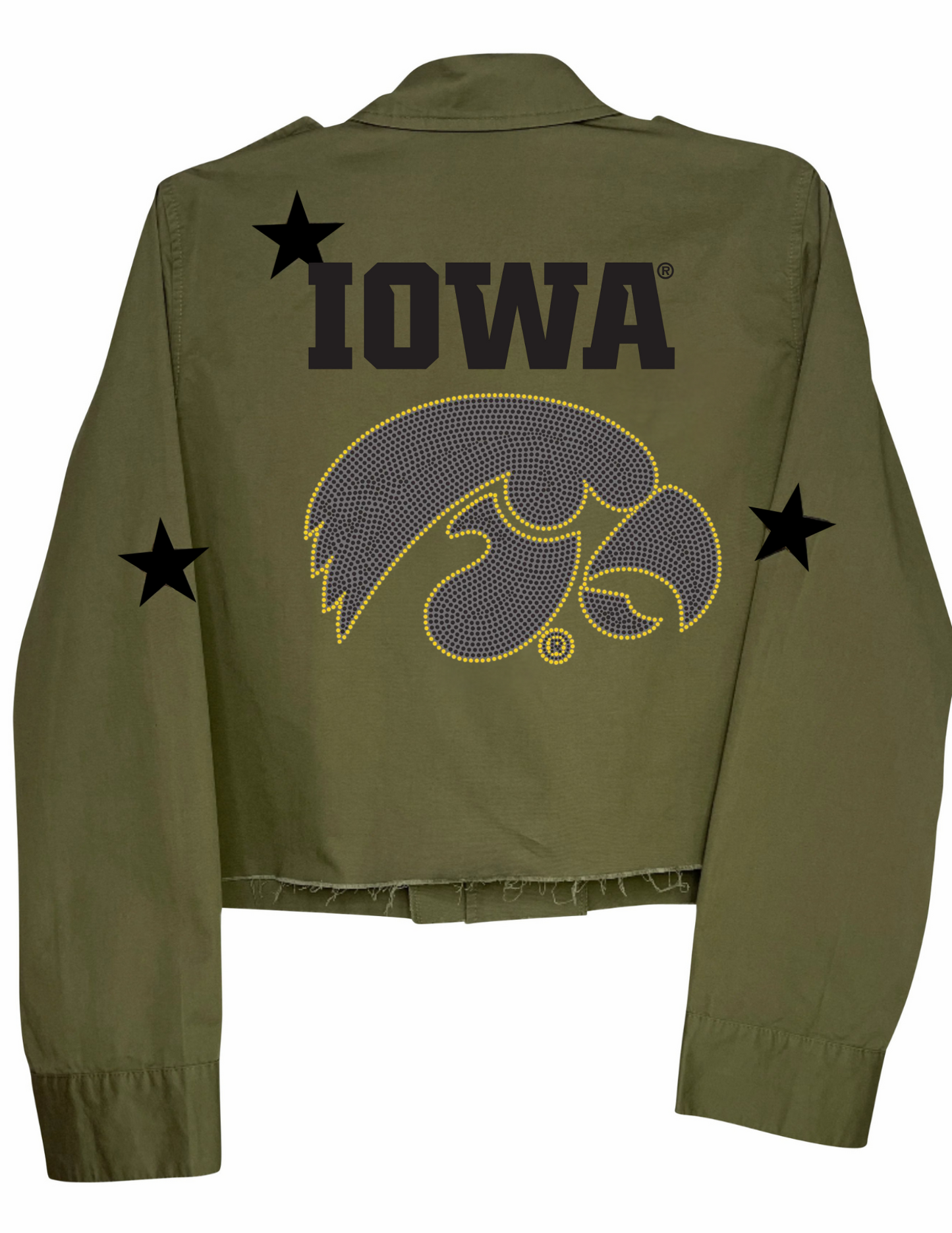 Licensed Game Day Shacket, Army Green, Univ of Iowa Black Tigerhawk