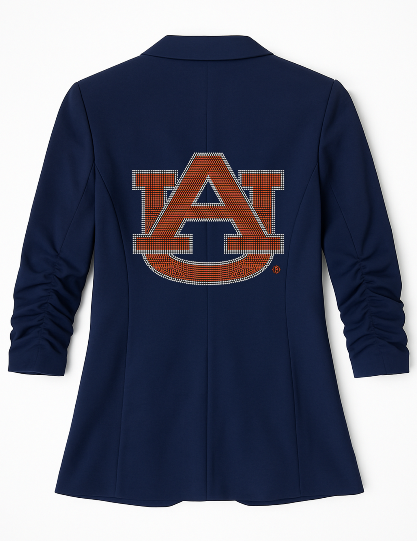 Licensed Game Day Blazer, Navy Ruched, Auburn Univ Orange AU