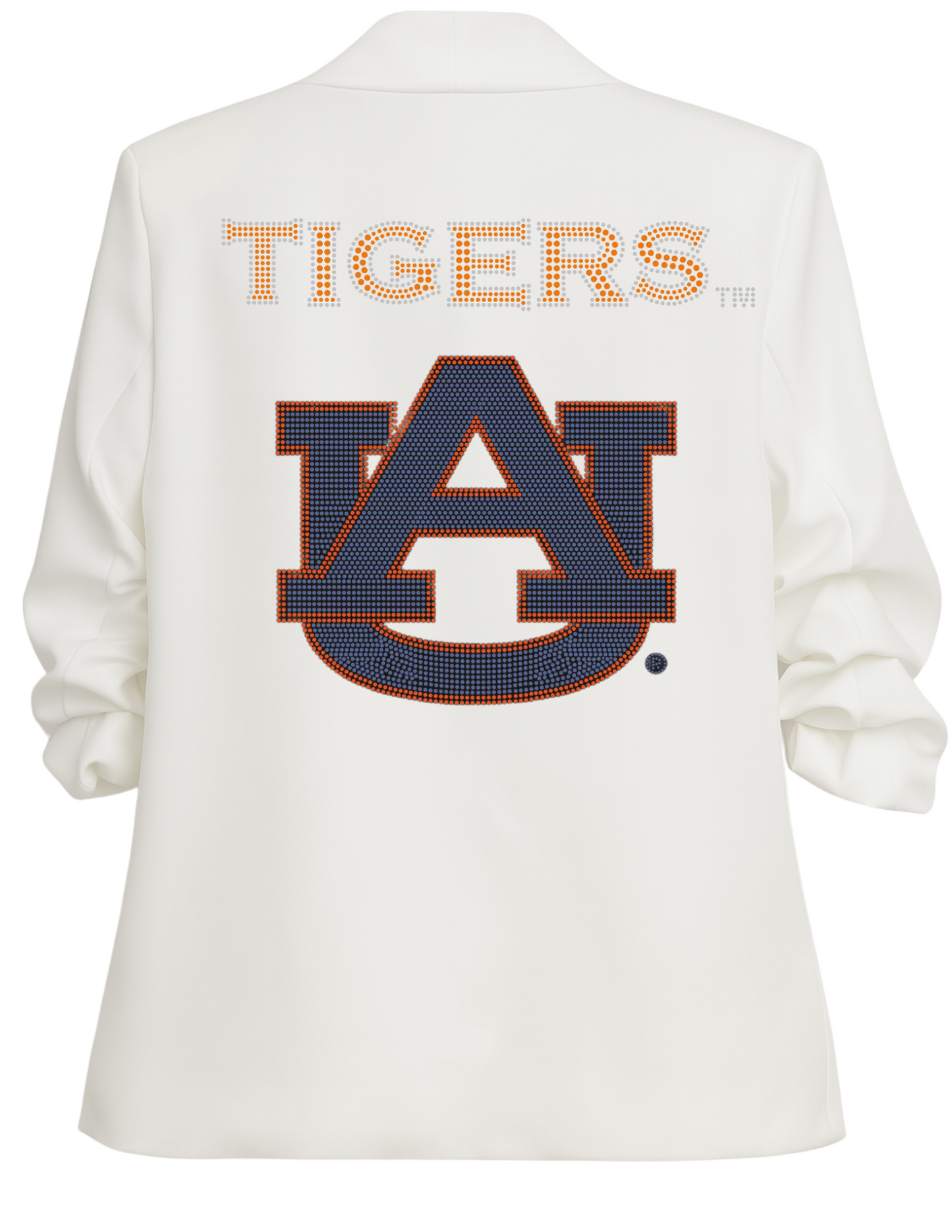 Licensed Game Day Blazer, White Ruched, Auburn Univ Tigers Navy AU