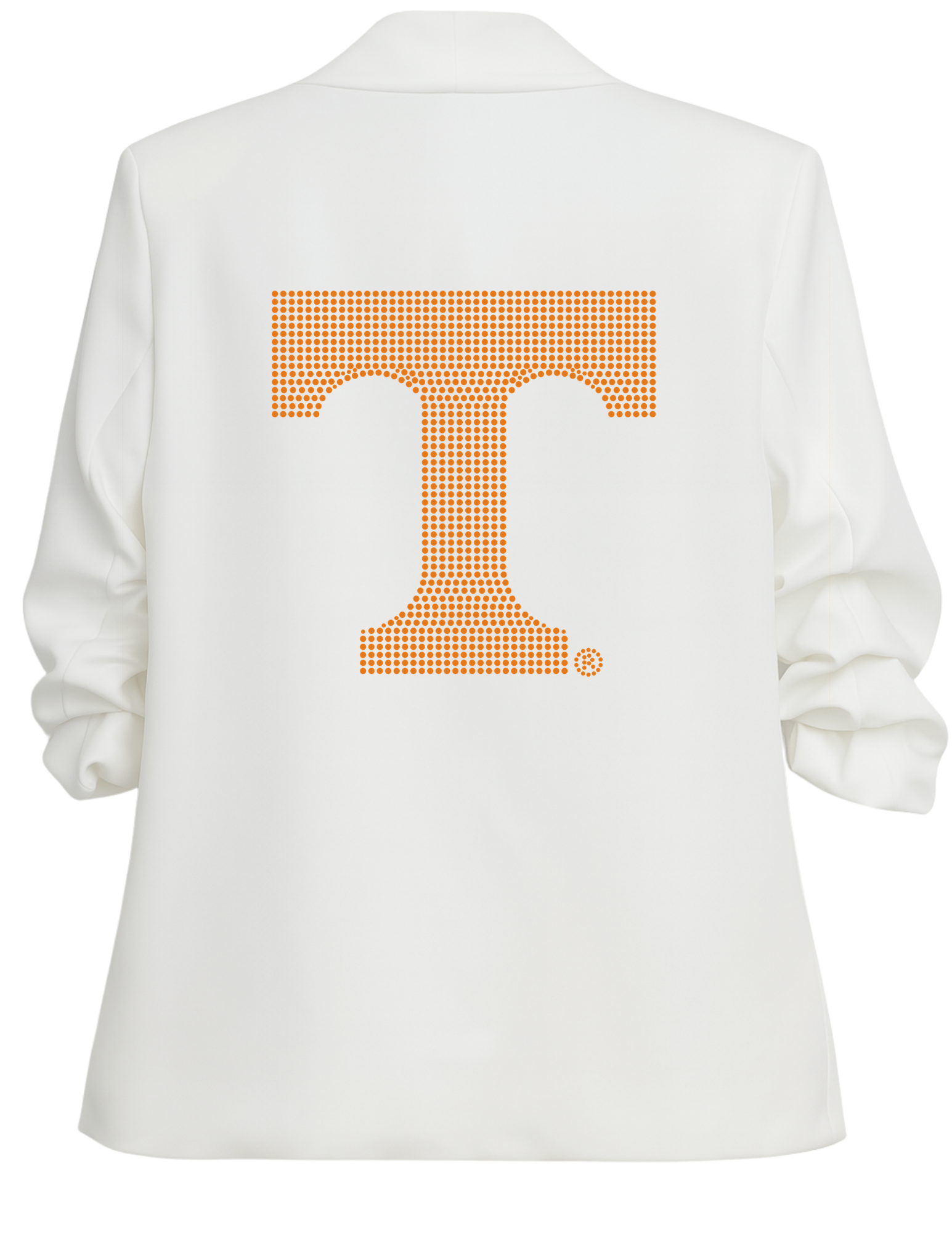 Tennessee Vols Big T White Ruched Sleeve Blazer