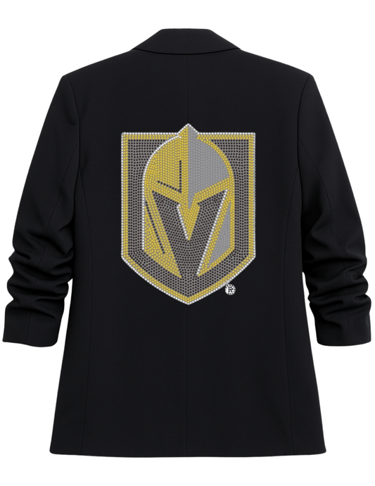 Licensed Game Day Blazer, Black Ruched, Vegas Golden Knights