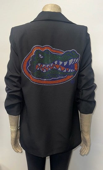 Licensed Game Day Blazer, Black Ruched, University of Florida Gators