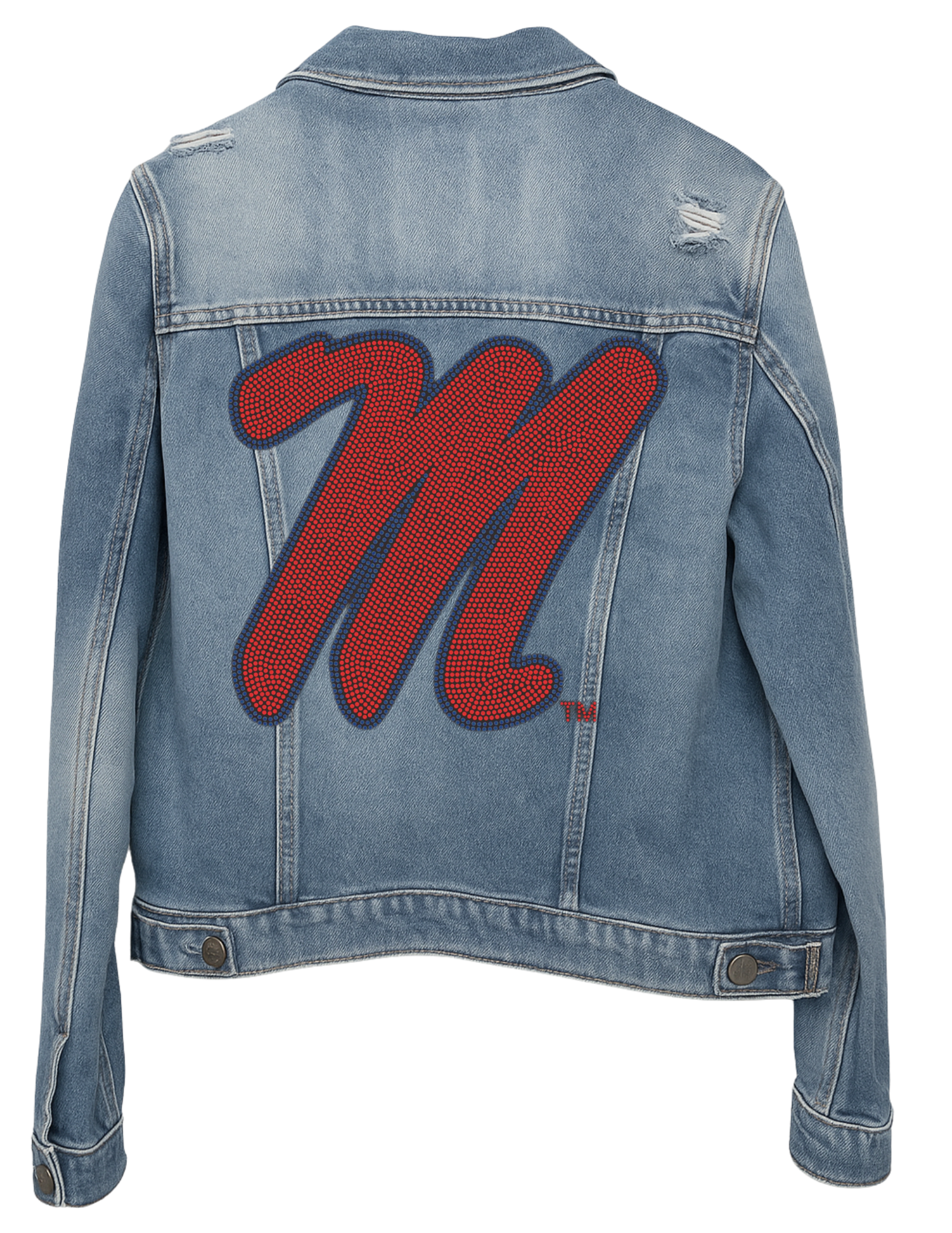 Ole Miss M Logo Blue Denim Jacket