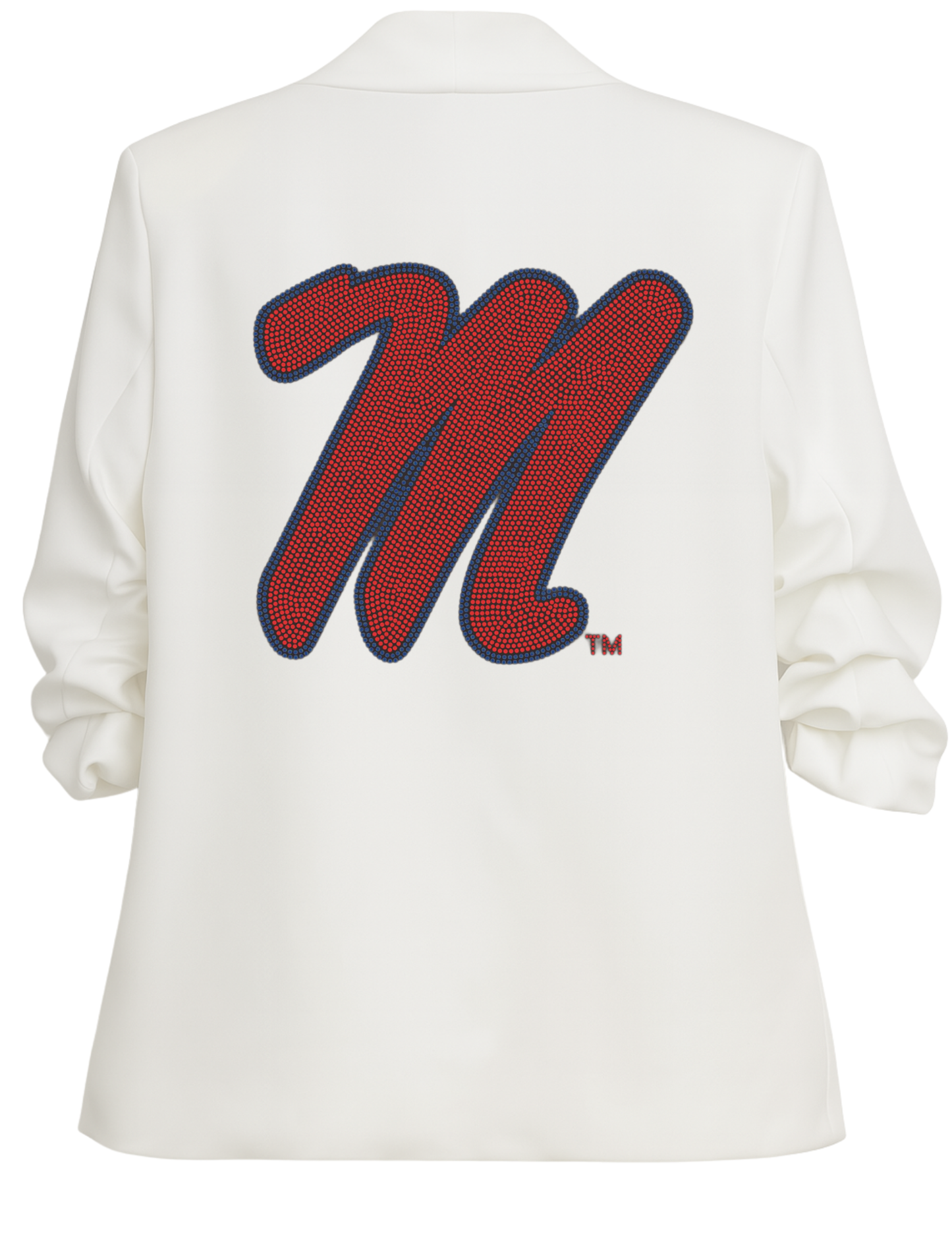 Licensed Game Day Blazer, White Ruched, Ole Miss M