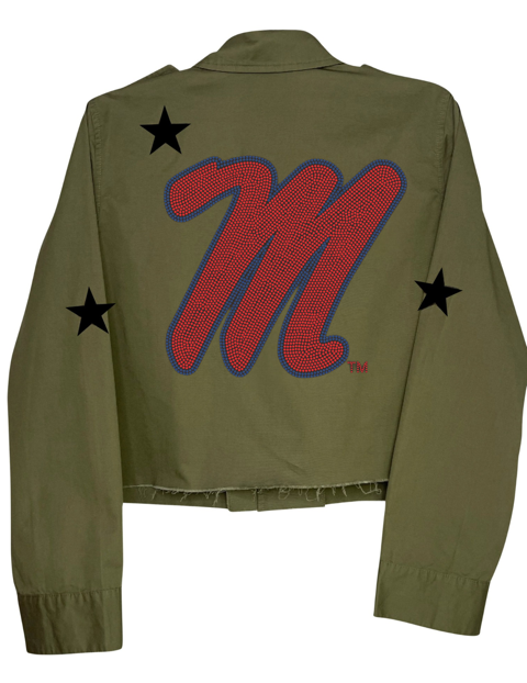 Licensed Game Day Shacket, Army Green, Ole Miss M