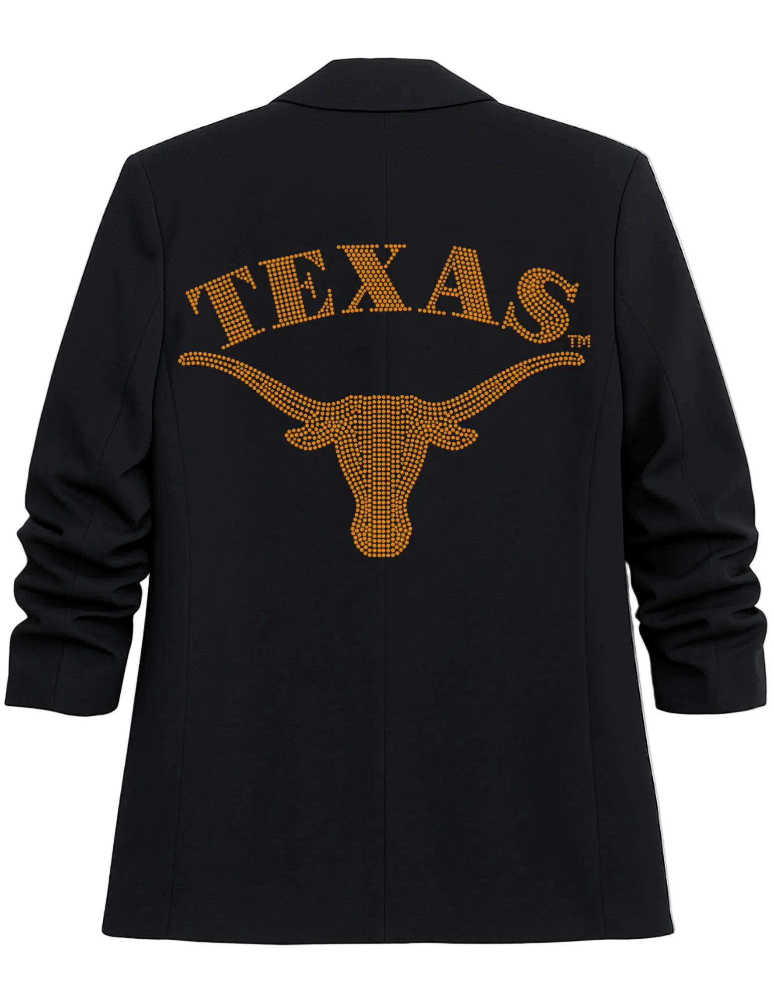 University of Texas-Austin Longhorn Black Ruched Sleeve Blazer