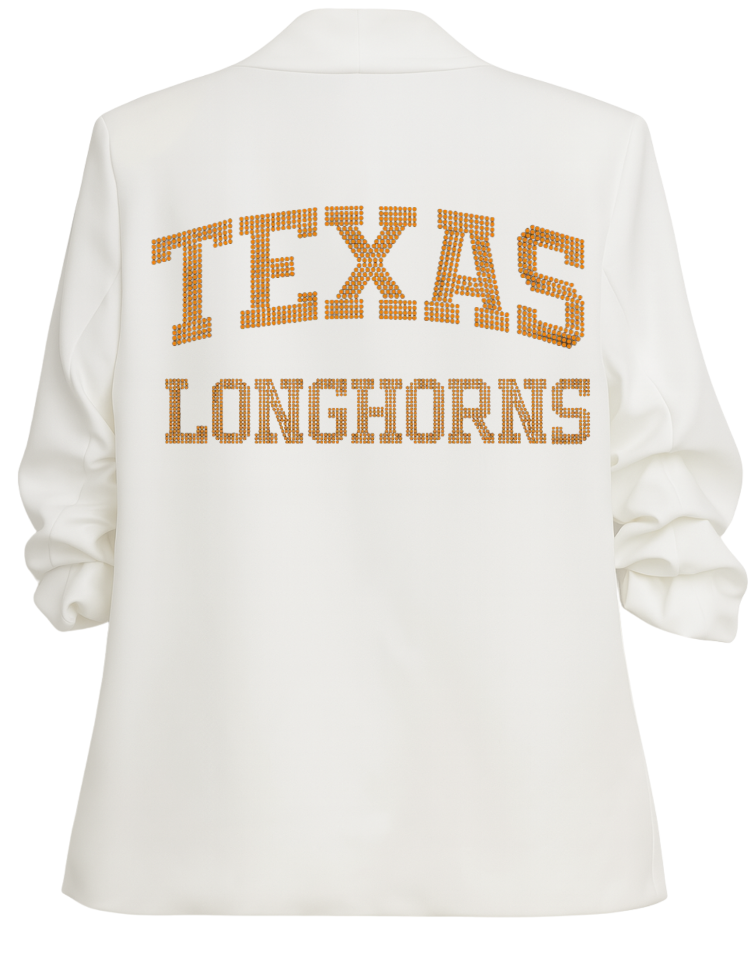 University of Texas-Austin Longhorns White Ruched Sleeve Blazer