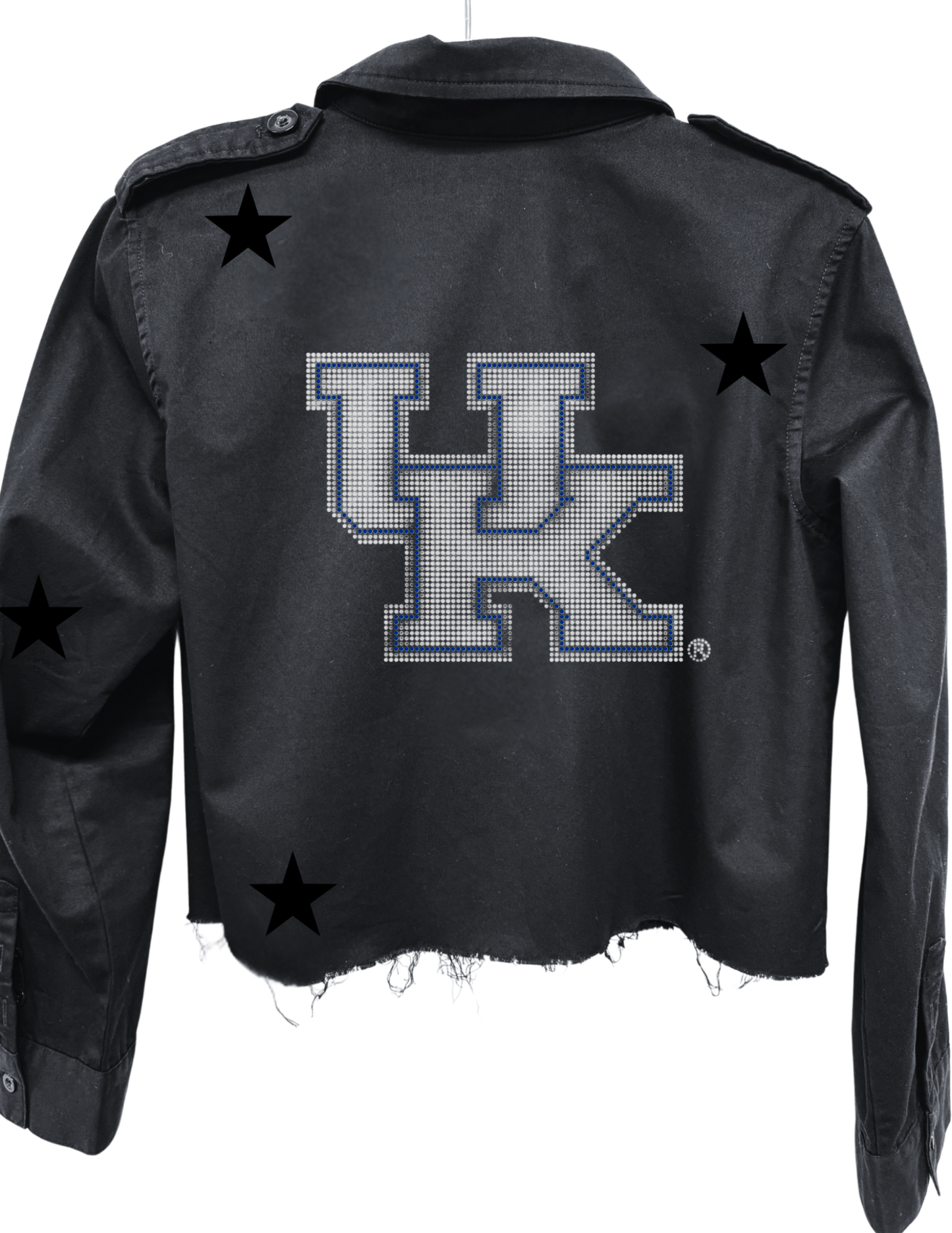 Licensed Game Day Shacket, Black, Univ of Kentucky Interlocking UK White
