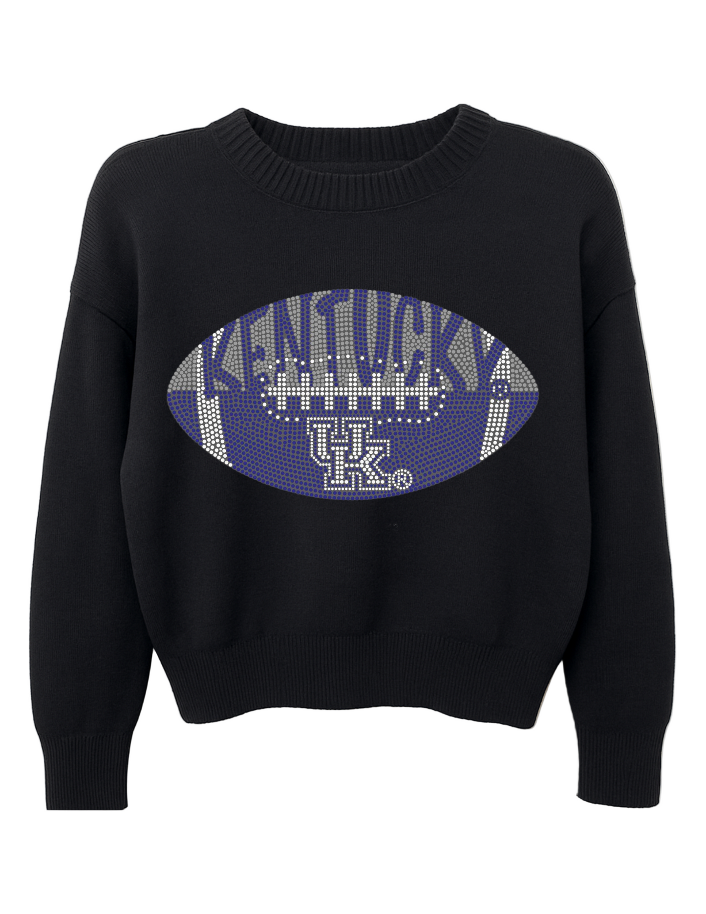 Licensed Game Day Sweater, Crewneck Black, Univ of Kentucky Football