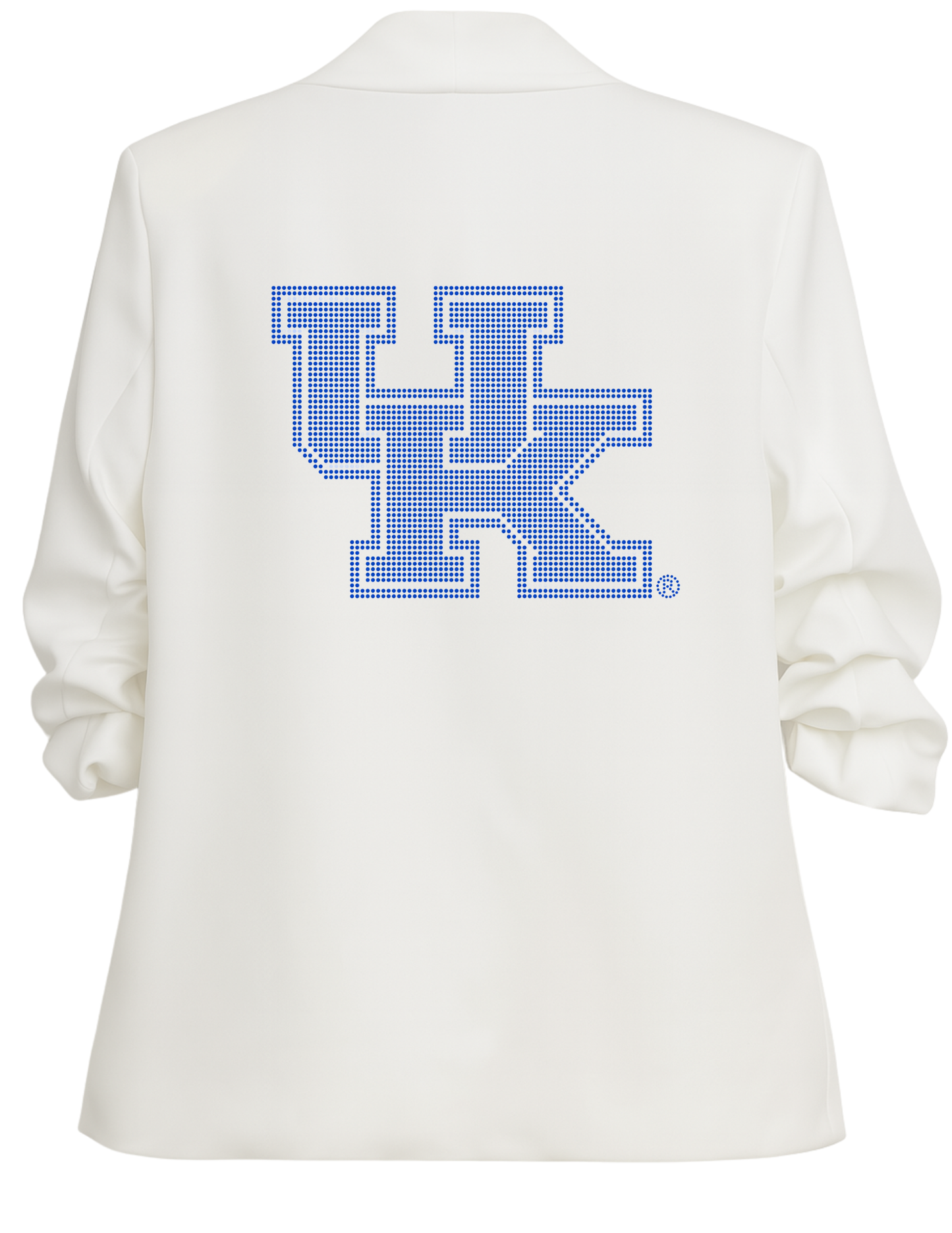 Licensed Game Day Blazer, White Ruched, Univ of Kentucky UK Blue