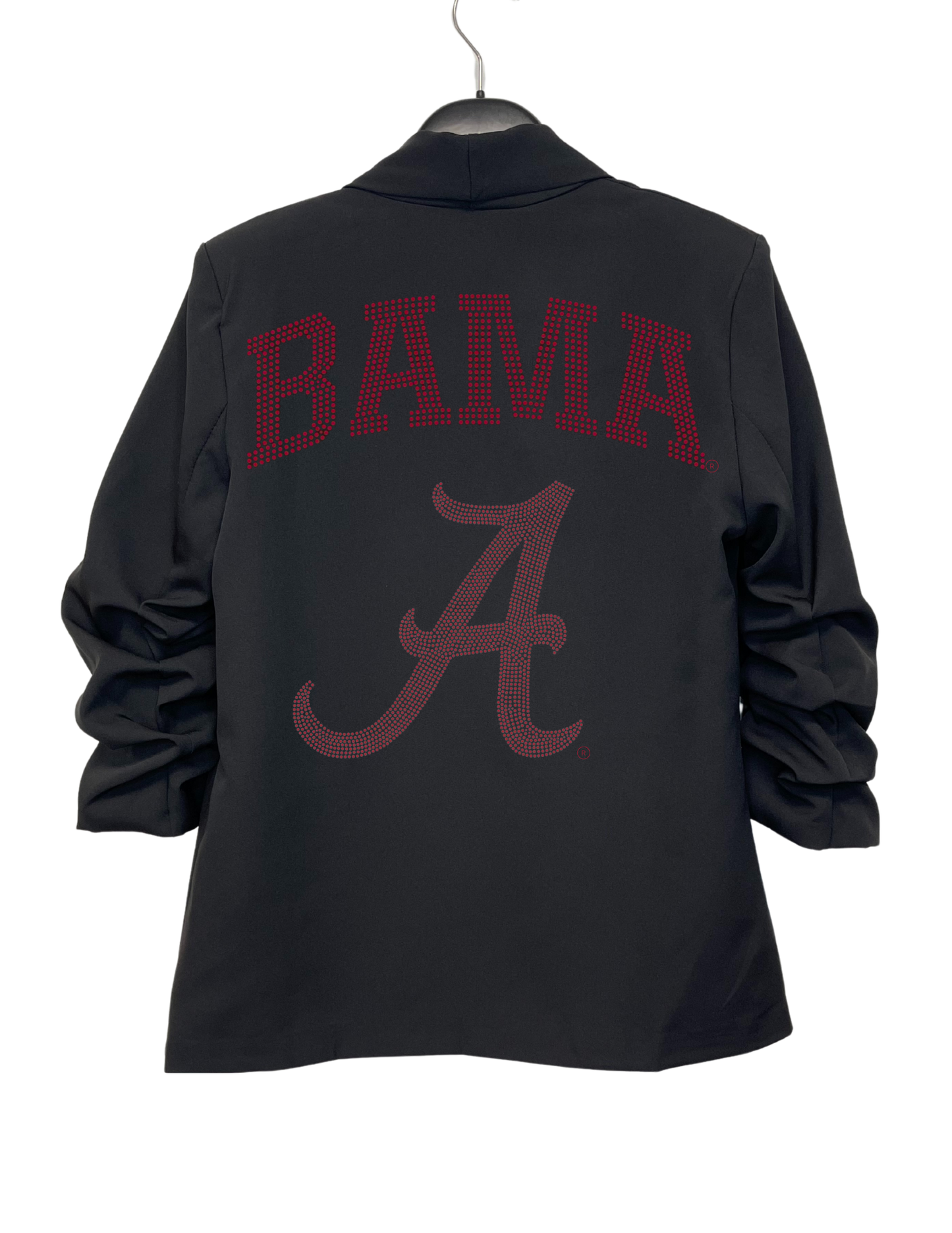 University of Alabama Bama & A Logo Ruched Black Blazer