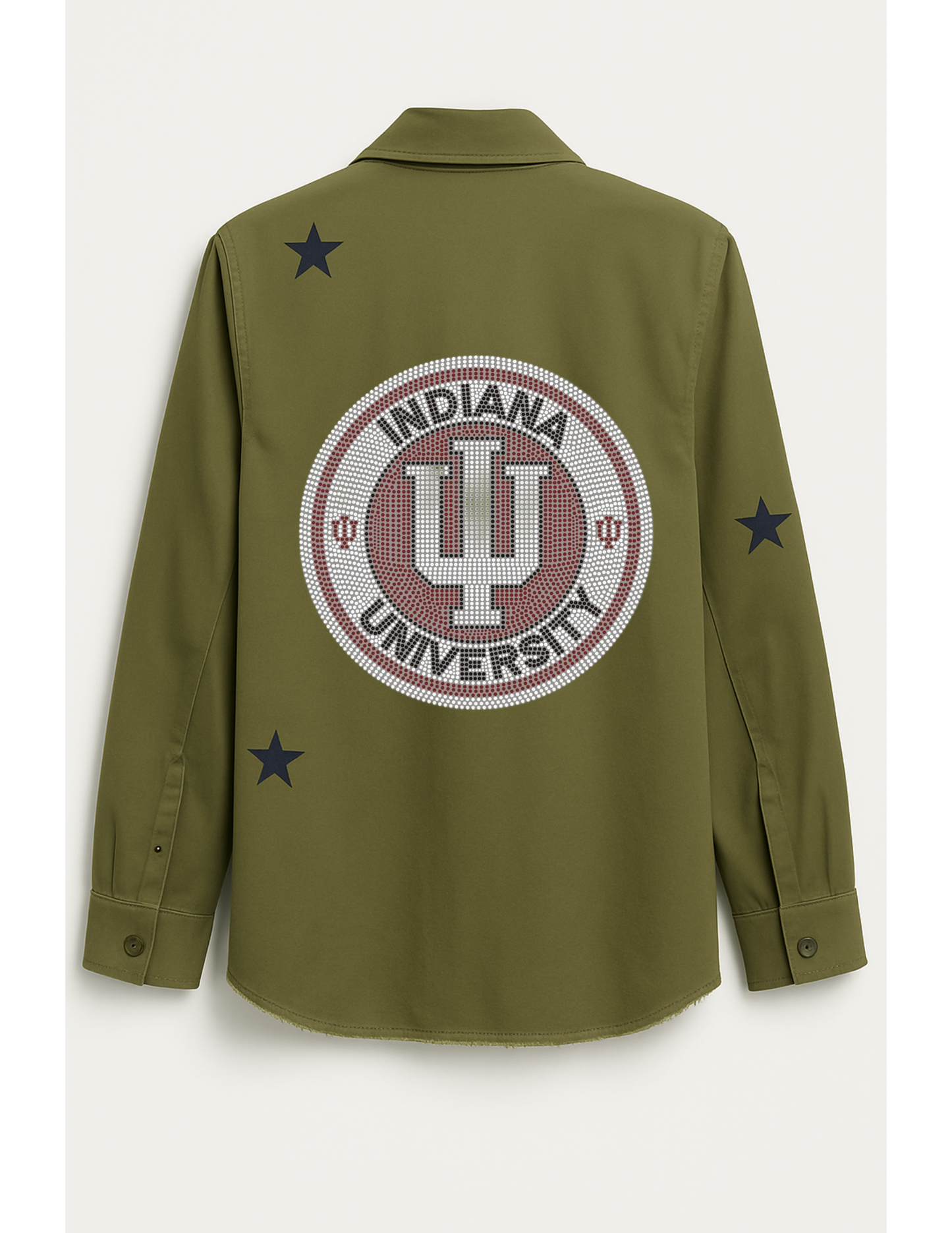 Licensed Game Day Shacket, Army Green, Indiana Univ Circle