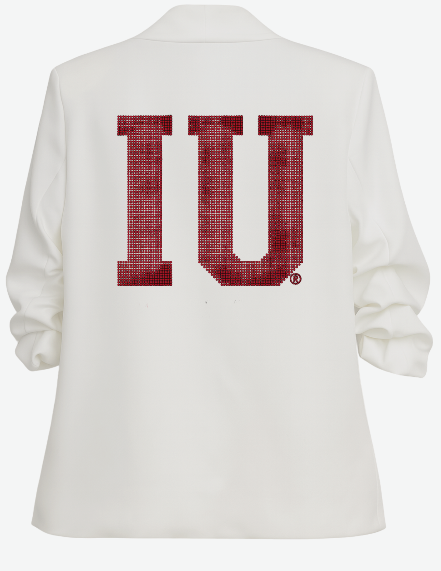 Licensed Game Day Blazer, Ruched White, Indiana University IU