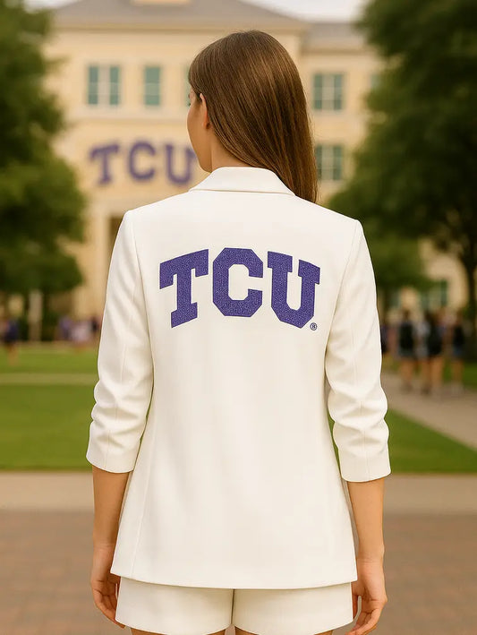 Licensed Game Day Blazer, White, TCU Crystal TCU
