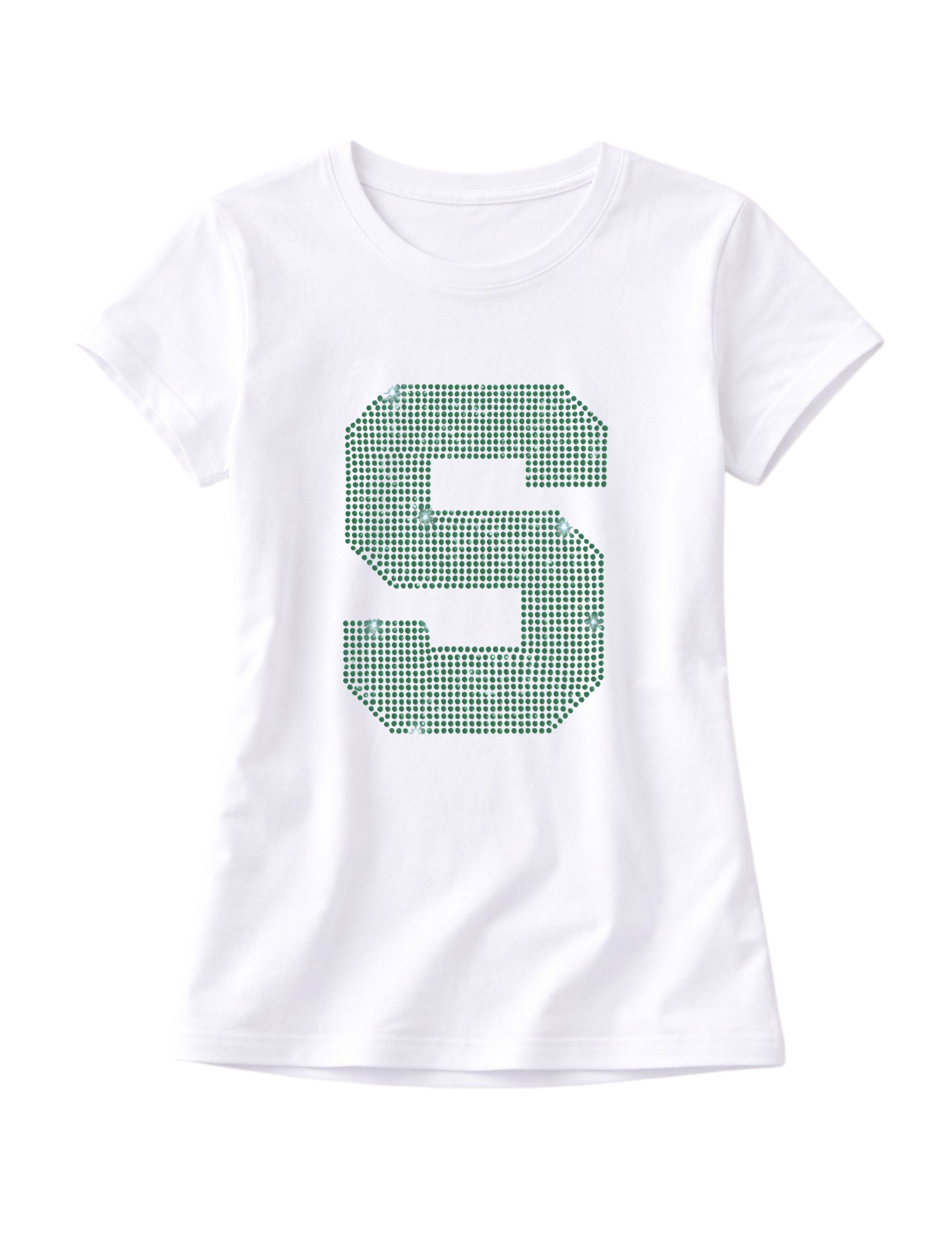 Michigan State Big Block S White Crewneck Short Sleeve T-Shirt