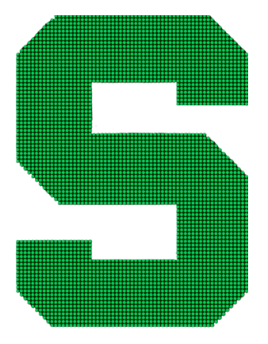 Game Day Appliqué, Crystal, Michigan State Block S