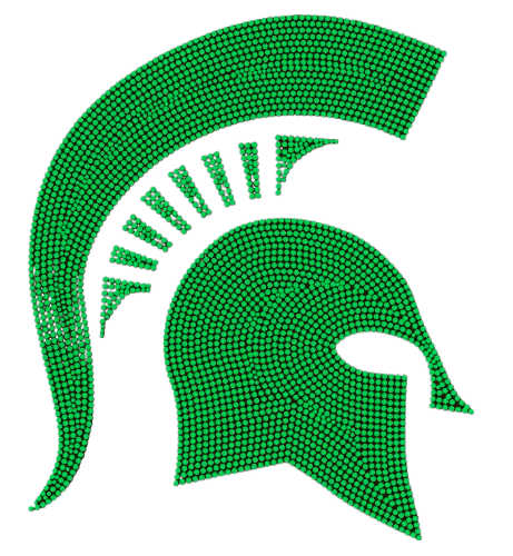 Game Day Appliqué, Crystal, Michigan State Spartan Helmet