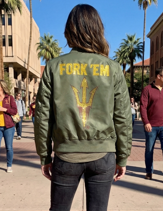 Arizona State Sun Devils Fork 'Em Army Green Bomber