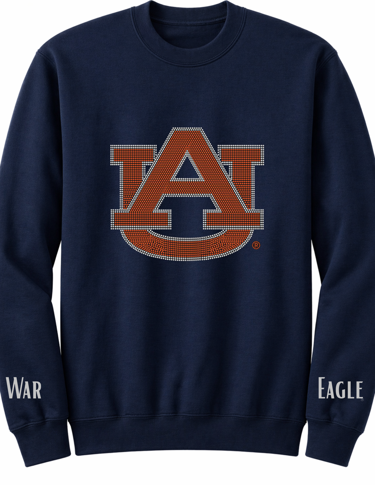Auburn University Orange AU War Eagle Navy Crewneck Sweatshirt