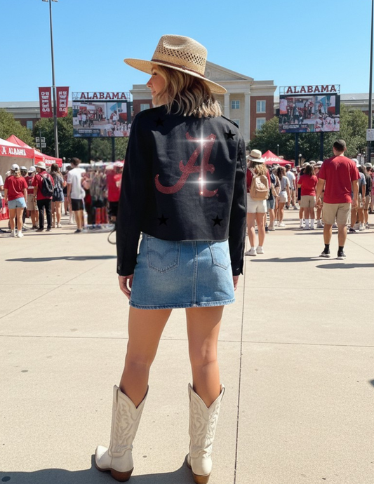 University of Alabama Logo A Black Shacket