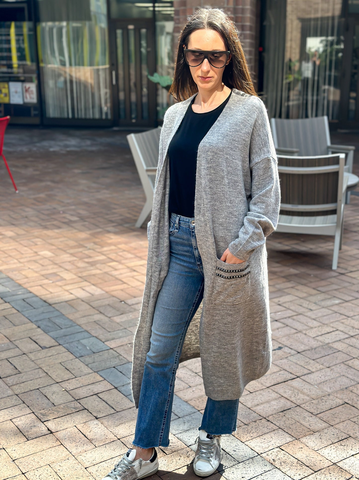 Sweater, Long Cardigan Gray, Love Repeater