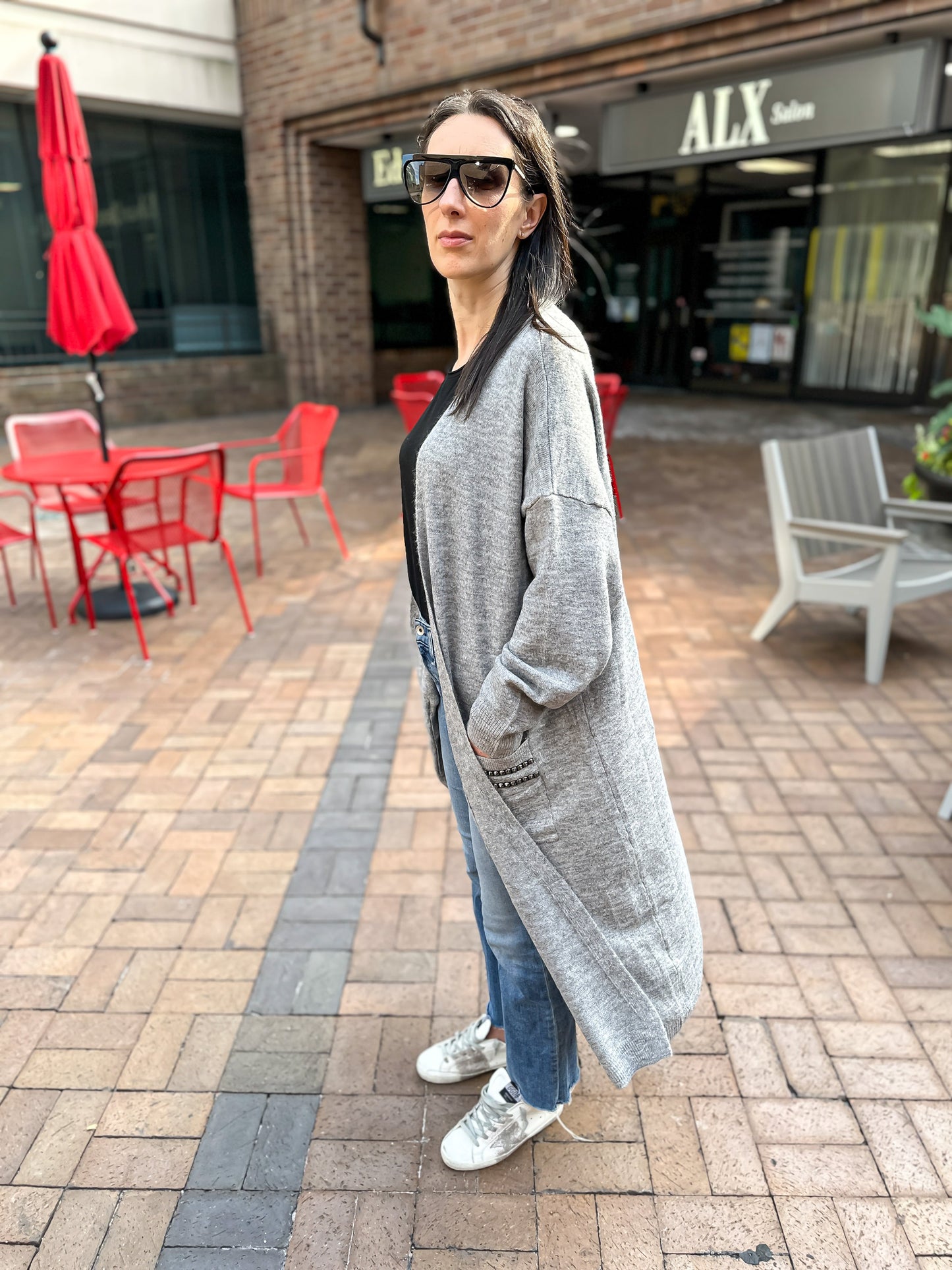 Sweater, Long Cardigan Gray, Love Repeater