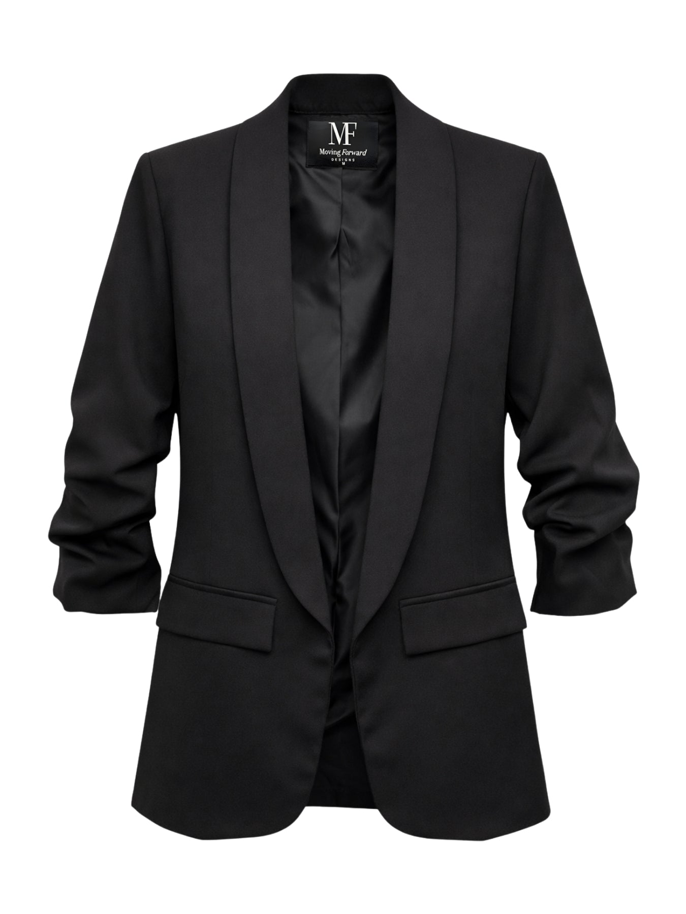 Ohio State Circle Decal Black Ruched Sleeve Blazer