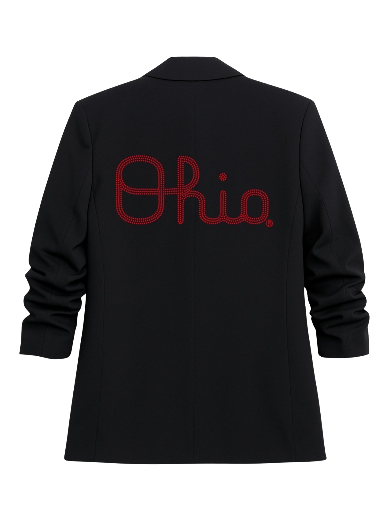 Ohio State Script Black Ruched Sleeve Blazer