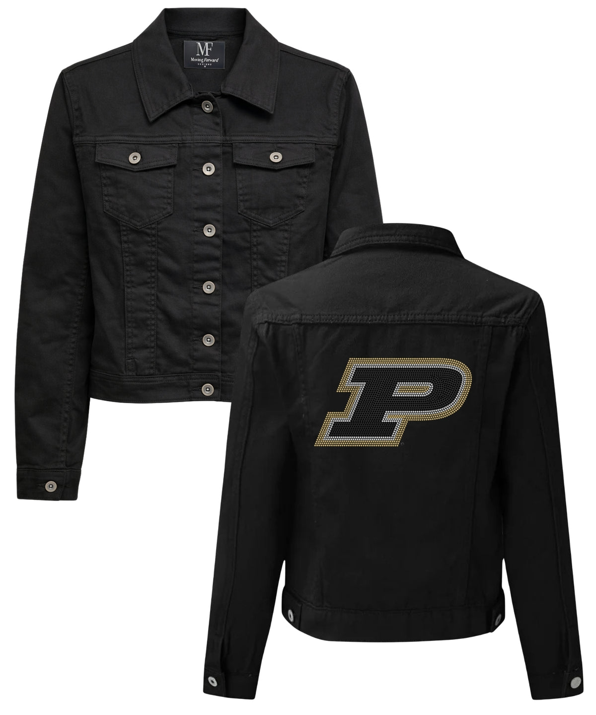 Purdue University Motion P Black Denim Jacket