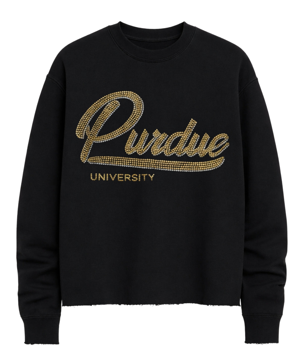 Purdue University Script Black Crewneck Sweatshirt