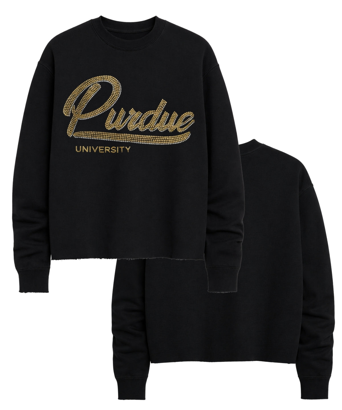 Purdue University Script Black Crewneck Sweatshirt