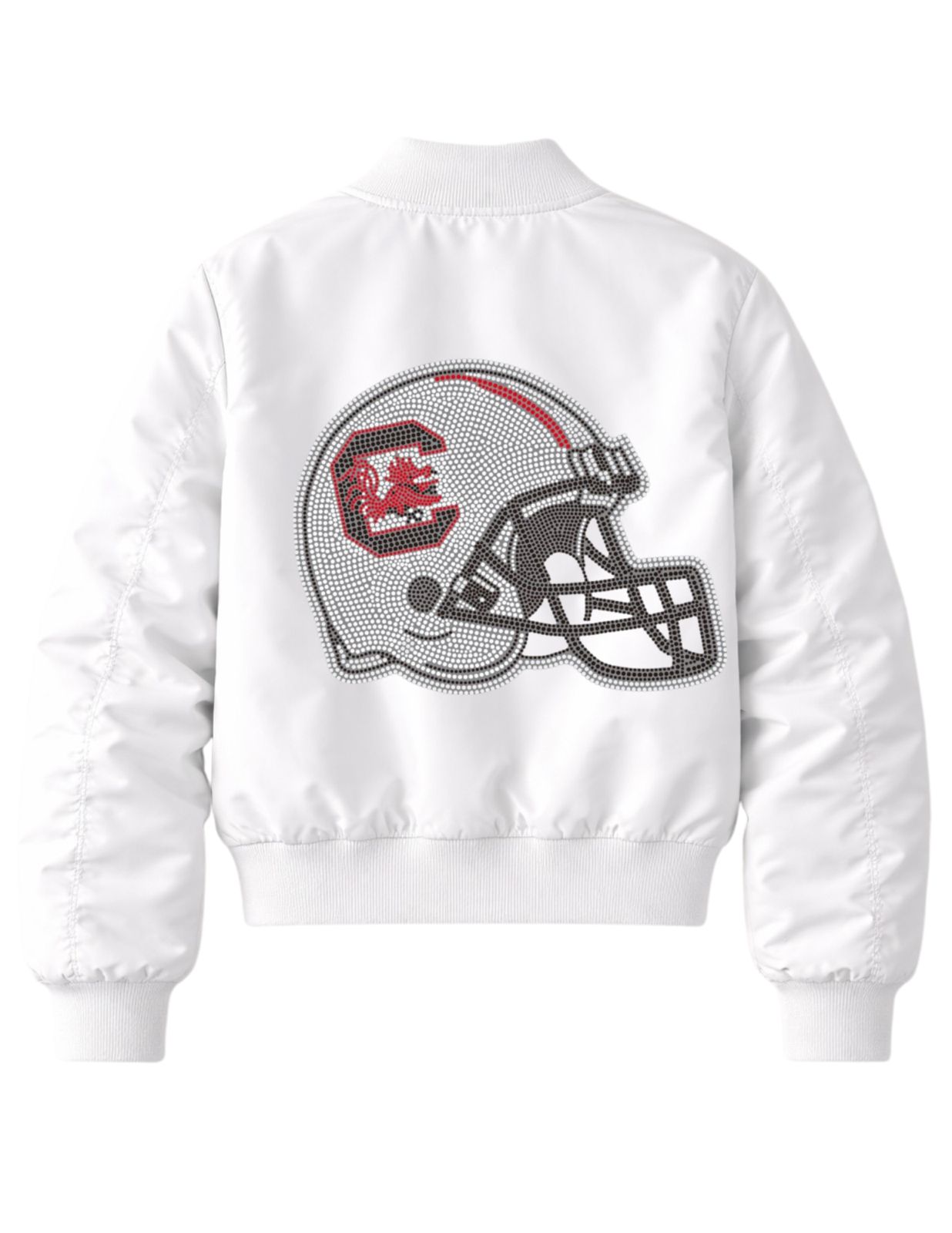 University of South Carolina Helmet White Bomber Jacket