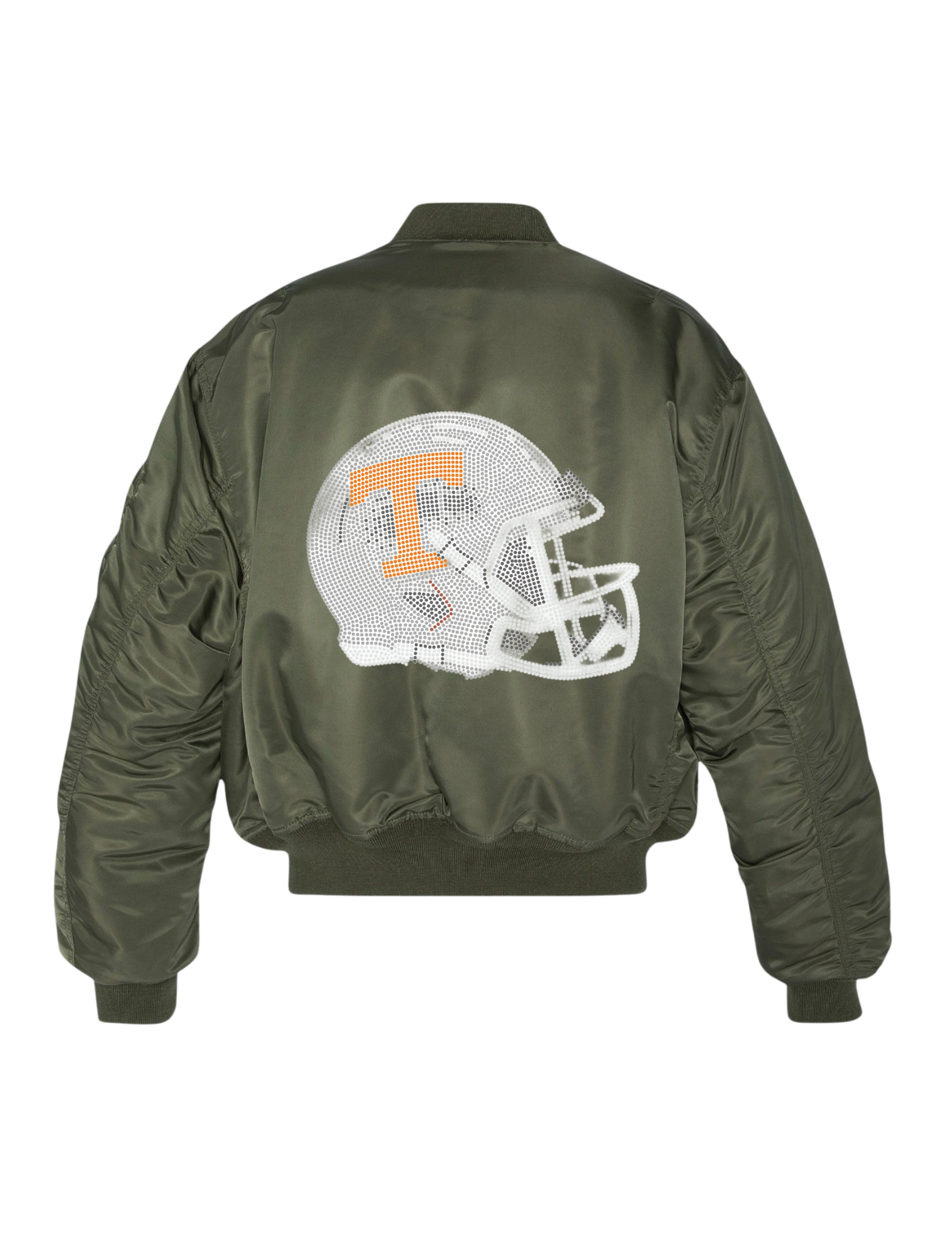 Tennessee Vols Helmet Army Green Bomber Jacket
