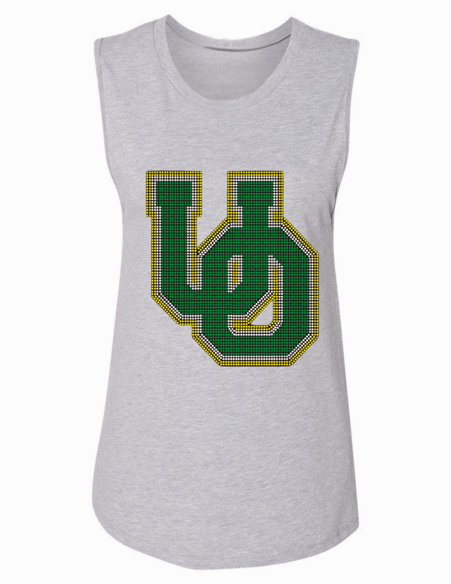 University Of Oregon Large Interlocking UO Gray Tank Top