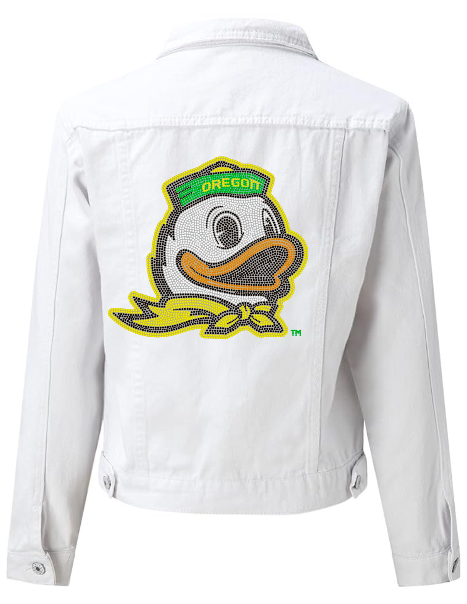 University of Oregon Duck White Denim Jacket