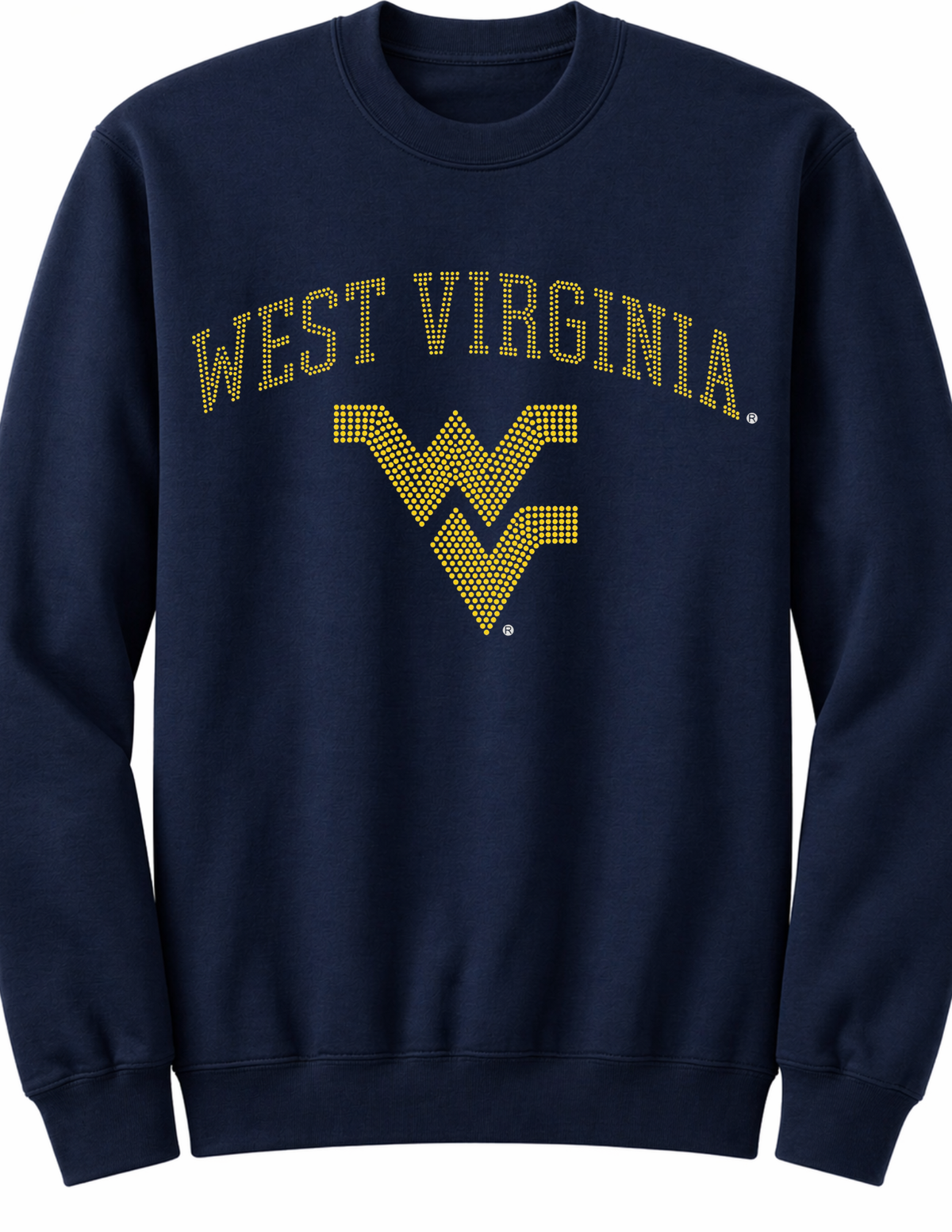 West Virginia Curve WV Navy Crewneck Sweatshirt