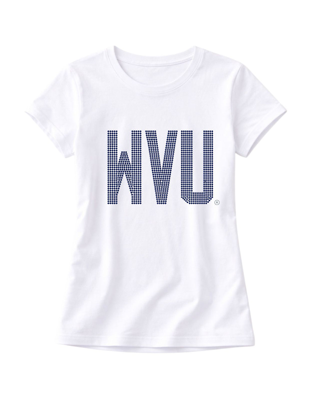 West Virginia WVU Block White Crewneck T-shirt